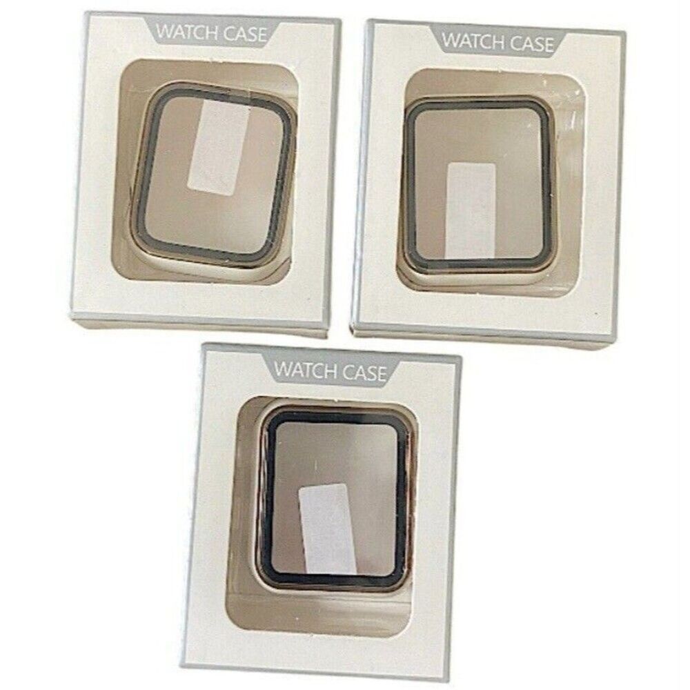 For Apple Watch iWatch Set Of 3 White Screen Protector Case Cover